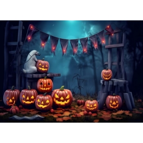 Pumpkin Banner Halloween Backdrop Decorations Photography Background