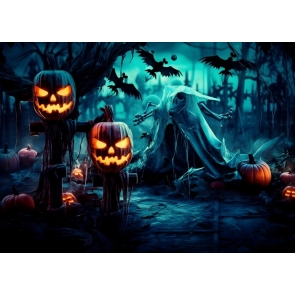 Scary Pumpkin Dead Tree Skeleton Skull Backdrop Halloween Party Decorations Background