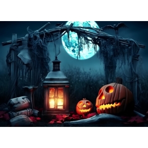 Pumpkin Dead Tree Halloween Party Backdrop Decorations Background