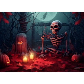 Scary Skeleton Skull Dead Tree Party Decorations Halloween Backdrop