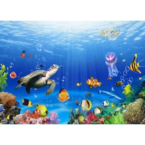 Under The Sea Ocean Landscape 3d Aquarium Backdrop Custom Fish Fank Background Decoration Prop