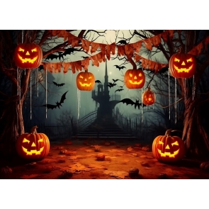 Dead Tree Banner Pumpkin Halloween Backdrop Party Decorations Background