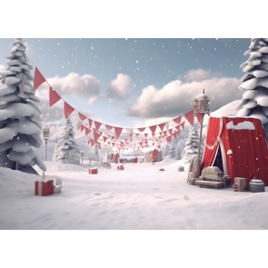 Christmas Village Backdrop Party Studio Photography Background