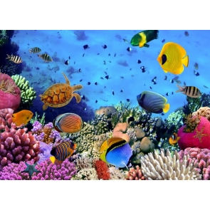 Ocean Landscape  3d Aquarium Under The Sea Poster Backdrop Custom Fish Fank Background Decoration Prop
