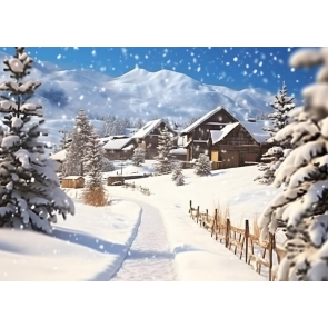 Winter Snow Scenic Christmas Backdrop Studio Party Photography Background