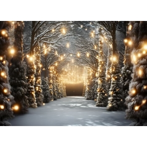 Winter Scene Wonderland Glitter Backdrop Christmas Party Photography Background