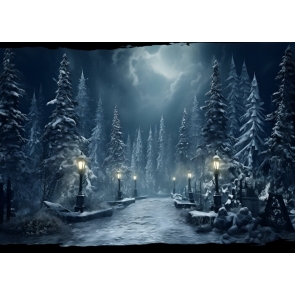 Winter Wonderland Forest Backdrop Christmas Photography Background