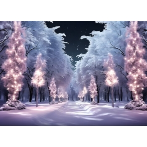 Winter Wonderland Snowy Forest Backdrop Christmas Studio Party Photography Background