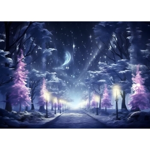Christmas Winter Wonderland Snowy Forest Backdrop Studio Party Photography Background