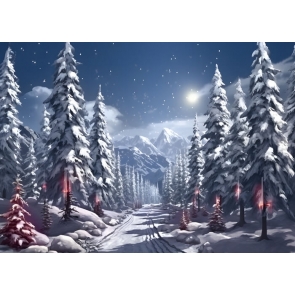 Winter Snowy Forest Backdrop Christmas Studio Photography Background
