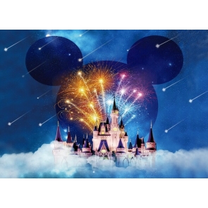 Beautiful Fireworks Castle Backdrop Baby Shower Birthday Party Photography Background