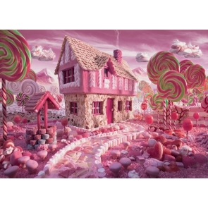 Cartoon Candyland Houses Backdrop Birthday Party Backdrop Photography Background