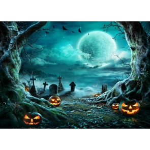 Cemetery Scary Pumpkin Halloween Party Backdrop Studio Stage Photography Background