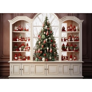 Christmas Tree Cabinet Backdrop Party Studio Photography Background