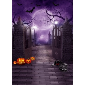 Purple Moon Halloween Backdrop Stage Party Photography Background
