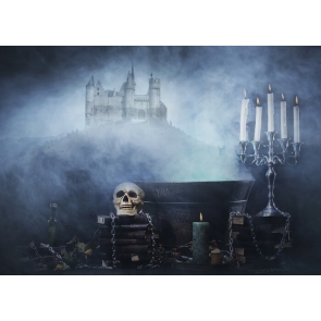 Scary Skeleton Skull Halloween Party Backdrop Decoration Prop Background