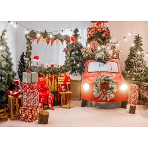 Santa's Workshop Backdrop Stage Photo Booth Christmas Photography Party Background
