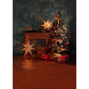 Retro Texture Wall Christmas Tree Backdrop Stage Photo Booth Photography Background