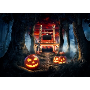 Dryad Forest Pumpkin Halloween Backdrop Party Stage Photography Background