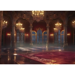 Retro Inside Castle ballroom Backdrop Studio Photography Background