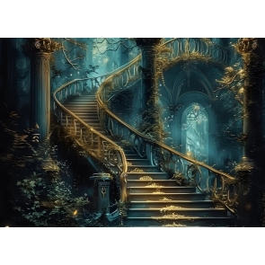 Retro Stairway Grand Corner Staircase Backdrop Studio Party Photography Background