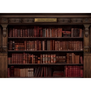 Retro Bookcase Bookshelf Backdrop Studio Party Photography Background