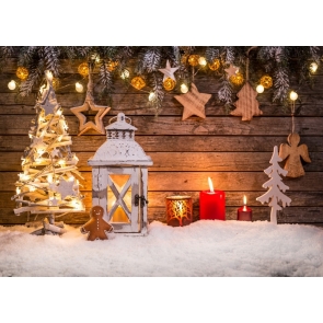 Fairy Lights Decoration Wood Wall Christmas Tree Backdrop Stage  Party Photography Background