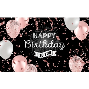 Pink Balloon Theme Happy Birthday To You Backdrop Photography Background