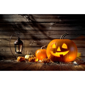 Wood House Floor Wall Pumpkin Theme Photography Halloween Vinyl Backdrops