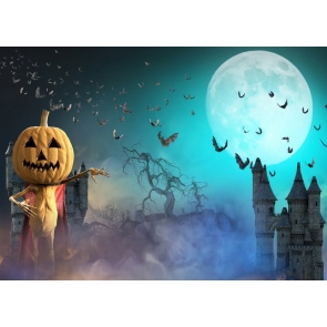 Cute Pumpkin Scarecrow Halloween Background Halloween Party Backdrop