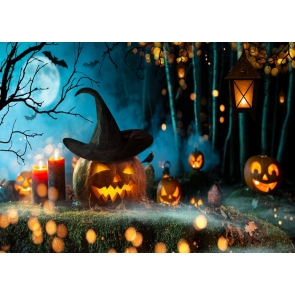 Castle Pumpkin Theme Halloween Background Party Backdrop Props Decorations