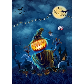 Terror Scary Pumpkin Theme Spooky White Ghost Halloween Party Backdrop Photography Background