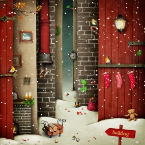 White Snow Holiday Christmas Party Painted Photography Backdrops