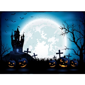 Black Scary Pumpkin Theme Halloween Party Backdrop Outdoor Background Decorations