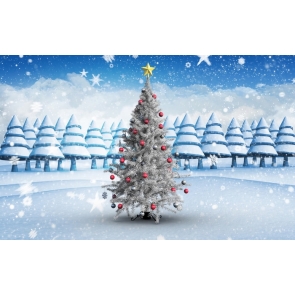 Winter White Snow Christmas Tree Painted Photography Backdrops