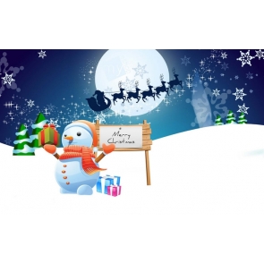 White Snowman Christmas Gifts Painted Photography Backdrops for Children