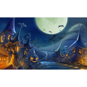 Cool Castle Street Pumpkin Halloween Party Backdrop Decorations Outdoor Background
