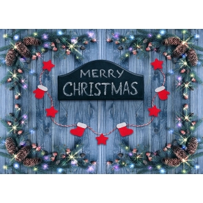 Wood Board Christmas Tree Branch Gloves Boots Christmas Party Backdrops