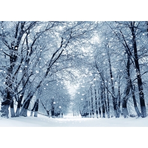 Outdoor Personalized Winter Snow White Christmas Backdrop Photography Background