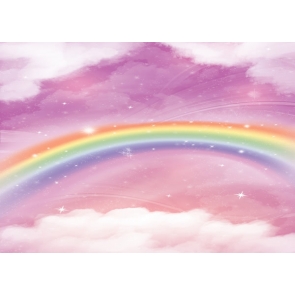 Rainbow Clouds Sky Backdrop Newborns Baby Shower Birthday Party Background