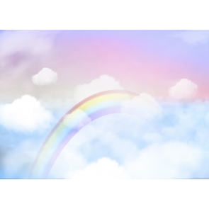 Newborns Baby Shower Birthday Party Rainbow Backdrop Stage Photography Background