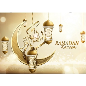Ramadan Kareem Backdrop Gold Glittler Moon Background