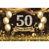 Sparkling Gold Balloons Black Background Happy 50th Birthday Party Photography Backdrops