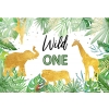 Gold Glitter Safari Wild Theme Backdrop Baby One Year Old 1st Birthday Party Photography Background Decoration Prop