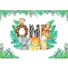 Cute Cartoon Safari Backdrop Children 1st  Birthday Party Backdrop Decorations Prop