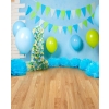 Baby Boy First 1 Year Old Happy 1st Birthday Wood Backdrop With Balloon Decoration Prop Photography Background