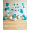 Brick Wood Floor With Balloon Baby First 1 Year Old Happy 1st Birthday Party Backdrop 