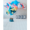 Baby One Year Old 1st Happy Birthday Party Backdrop With Balloon Studio Portrait Photography Background Prop