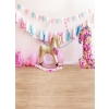 Unicorn Trojan Baby Girl First 1 Year Old Happy 1st Birthday Party Backdrop