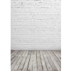 White Brick Wall Backdrop Wood Floor Studio Photography Background
